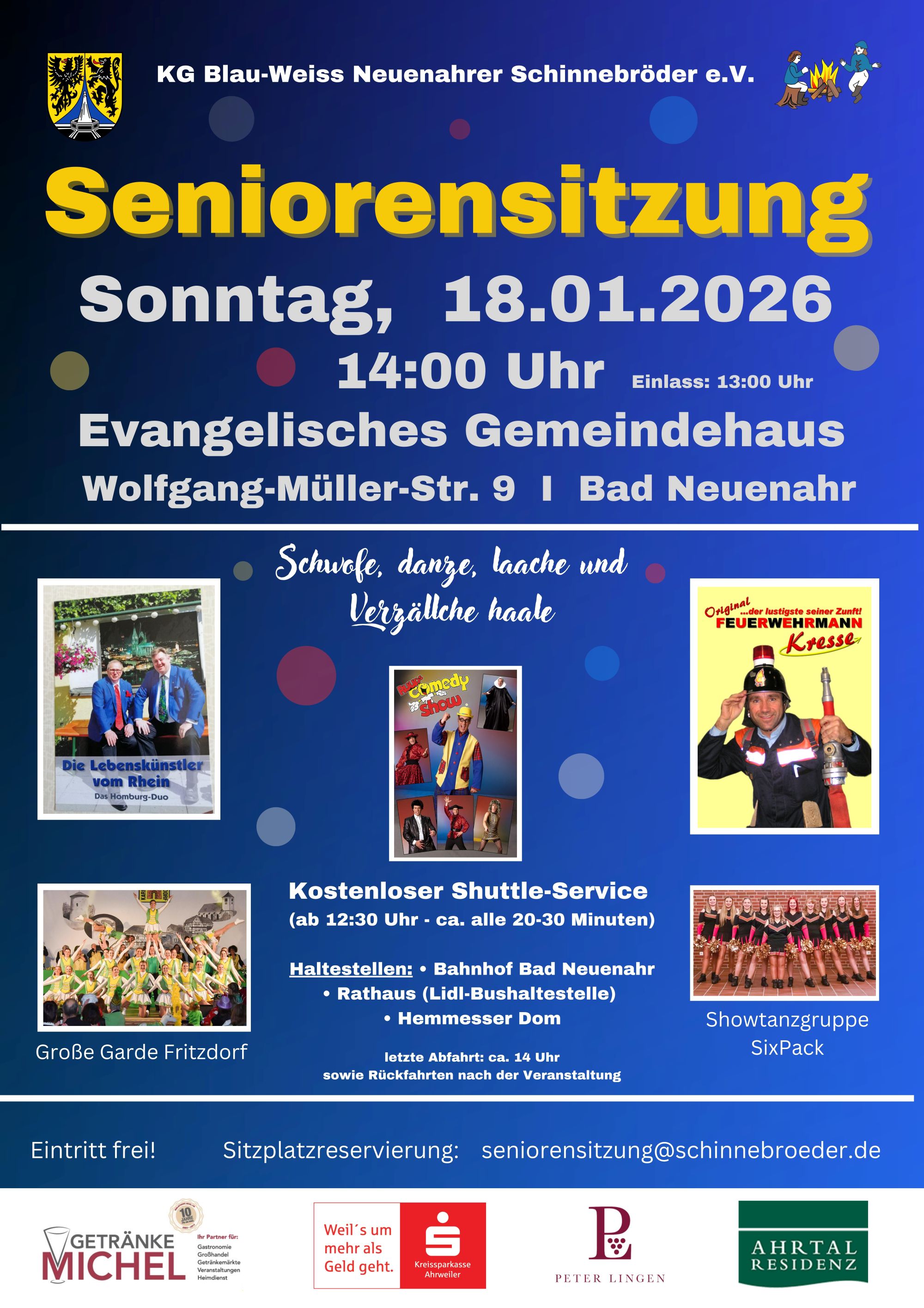 Plakat zur Seniorensitzung 2026