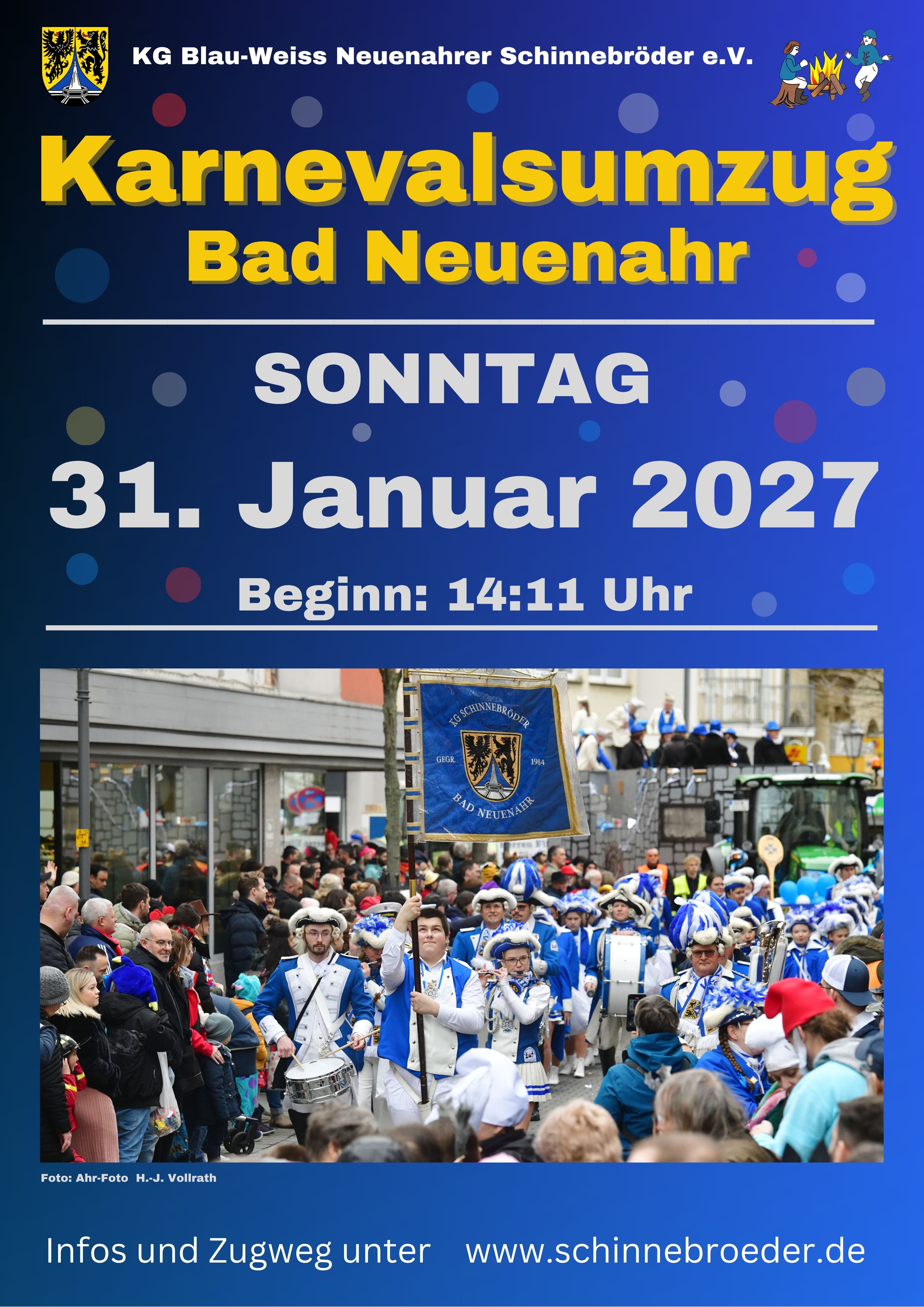 Plakat zum Karnevalsumzug 2027