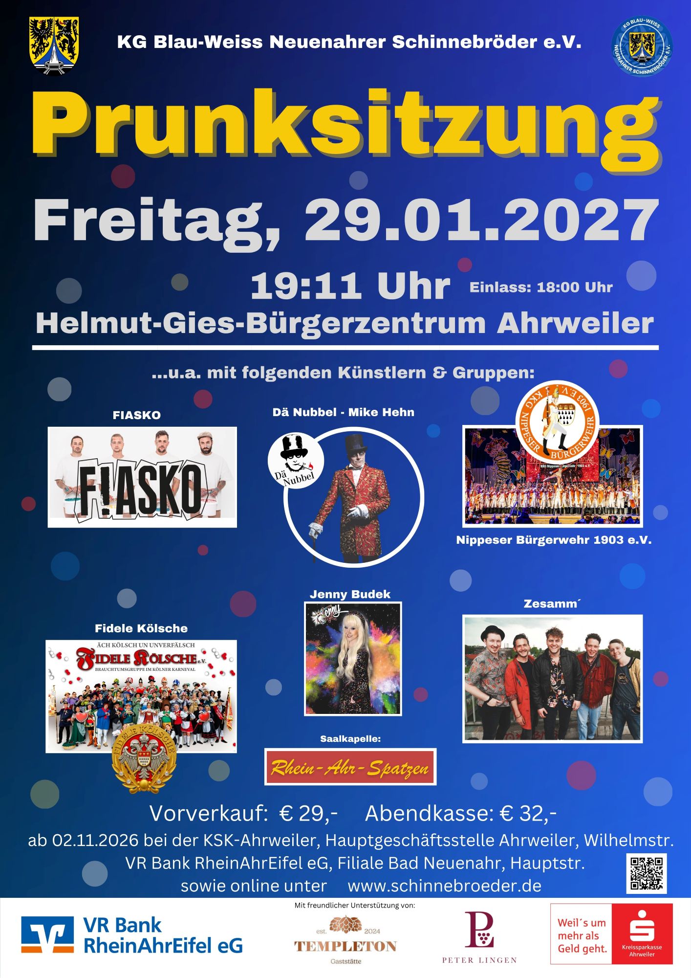 Plakat zur Prunksitzung 2027
